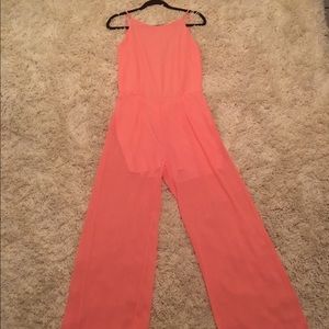 Pink chiffon jumpsuit