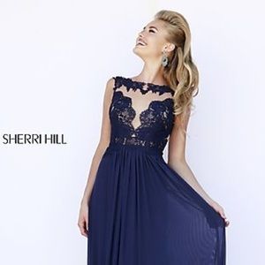 Lace Top High Neck Formal Gown
