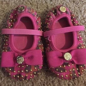 Pink studded Stuart Weitzman baby girl sandals