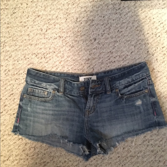 Pink jean shorts