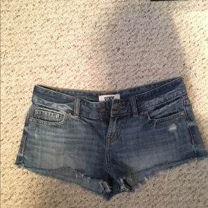 Pink jean shorts