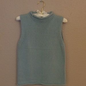 Knit Blue Silk/Cotton Tank