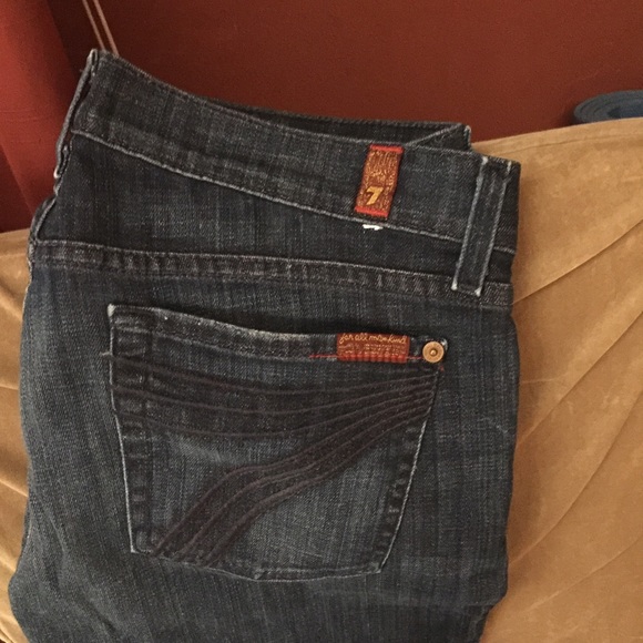 7 for all man kind dojo crop size 29 dark jeans