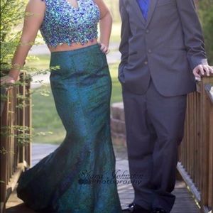 Two piece prom dress