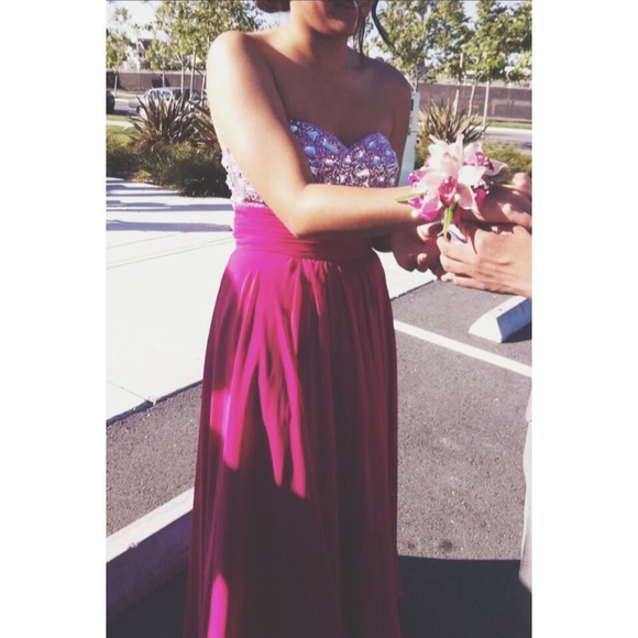 Fuschia prom gown