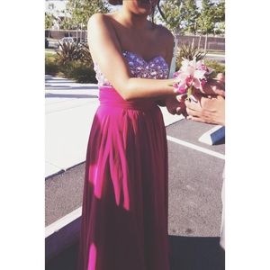 Fuschia prom gown