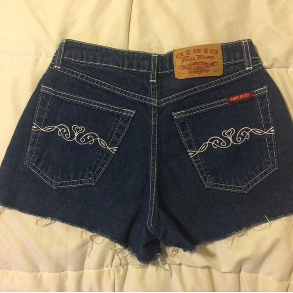 90's paris blues shorts