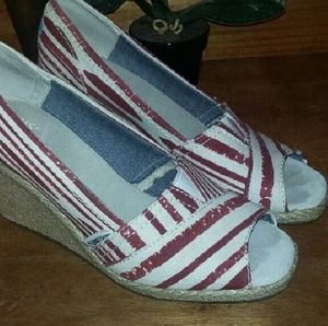 Tom's Red and and White Ladies Heels