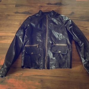 Brown leather jacket