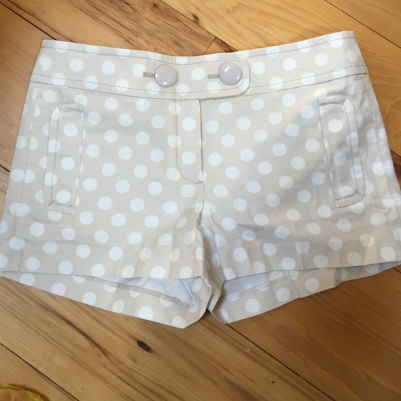 J. Crew Adorable Tan and White Polkadot Shorts!!