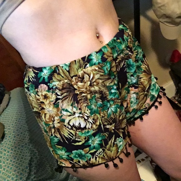 Floral high waisted shorts