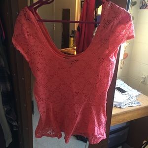 Lace coral top