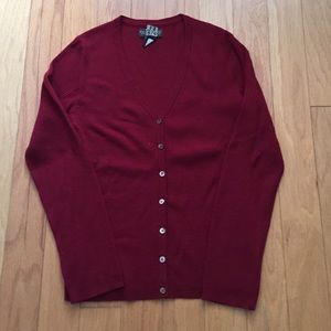 Burgundy Italian merino cardigan / Banana Republic