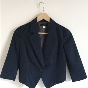 Urban Outfitters Navy Cropped Blazer