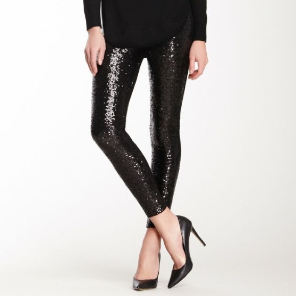 Angeni front sequin embellished leggings szS black - Picture 1 of 3
