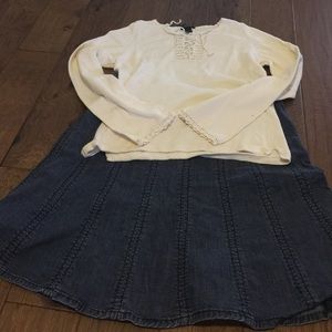 Super cute denim skirt (top for sale too)