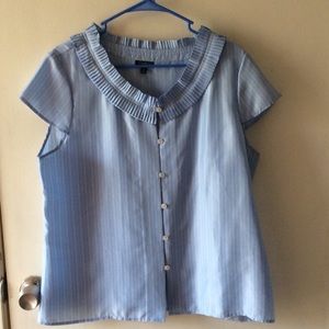 Blue silk Talbots blouse