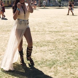 Coachella inspired double slit maxi dress