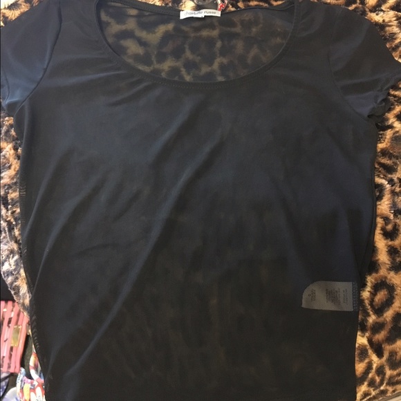 See through black crop top from Charlotte Russe