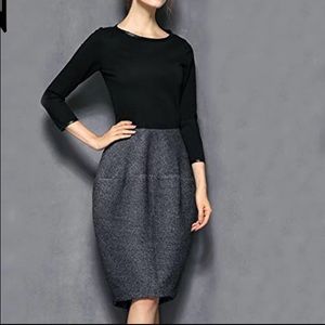 New S wool pencil dress