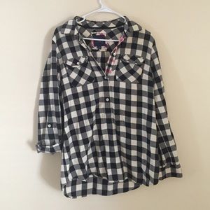 Plaid American Eagle Half Button Down