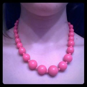 Hot Pink Beaded Necklace