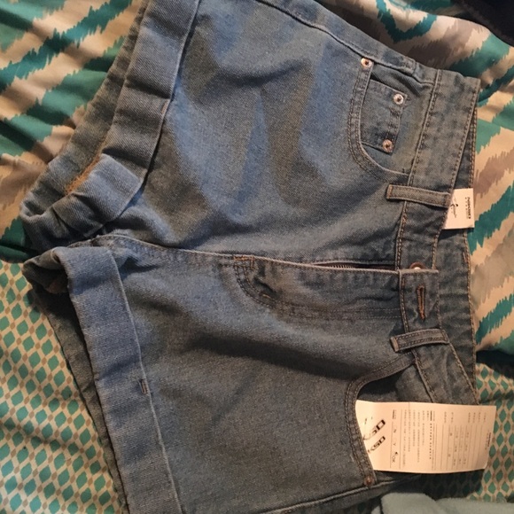 High waisted jean shorts