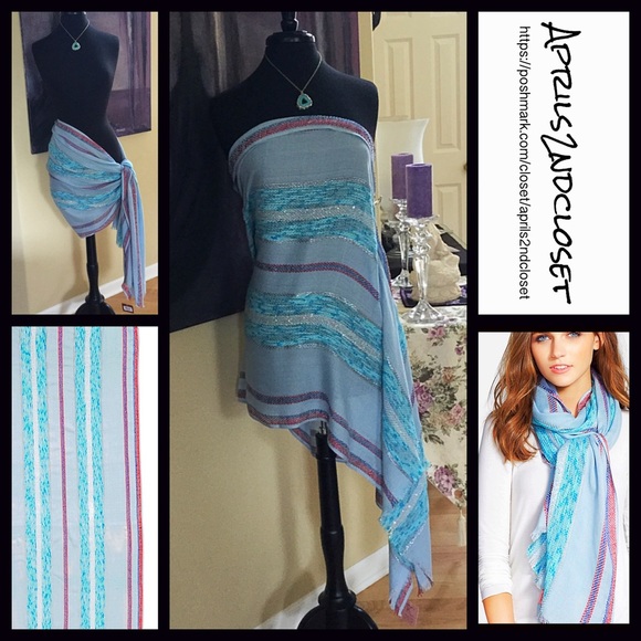 LONG LUXE EMBELLISHED BLANKET WRAP SCARF - Picture 5 of 6