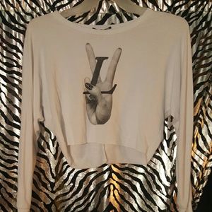 ACTIVE brand long sleeve crop blouse