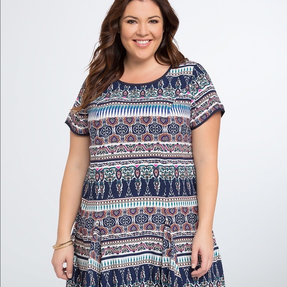 Torrid Multi Print Challis Tee Dress