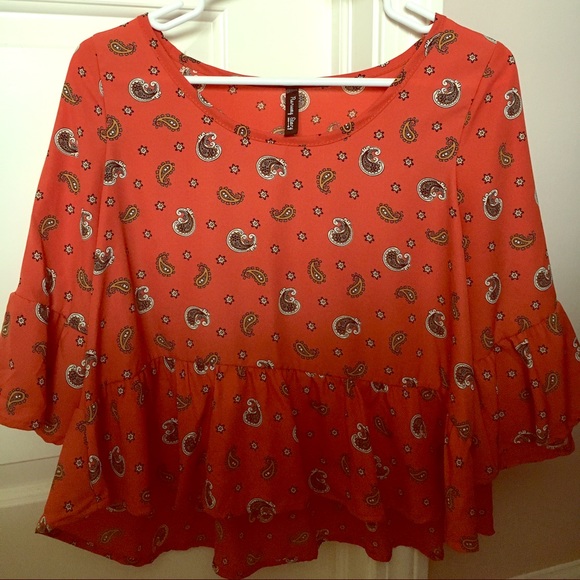 Paisley Orange Blouse
