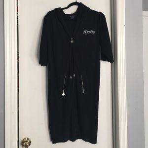 Black zipped sweater dressed