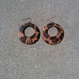 Cheetah Print Hoop Earrings