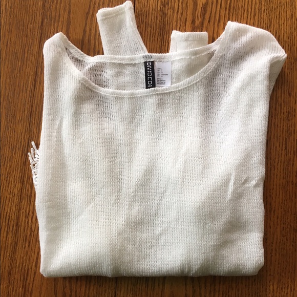 White Cropped Sweater// H&M