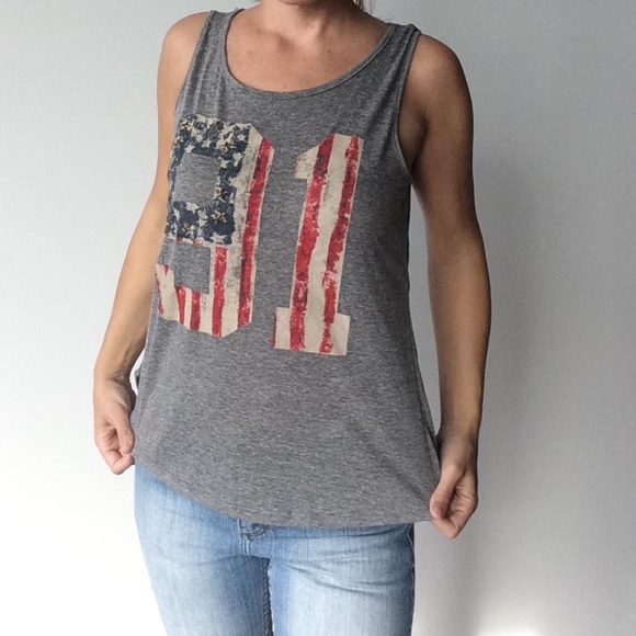 Amber Blue Tops - FLASH SALE Amber Blue "91" sheer back hi-lo top