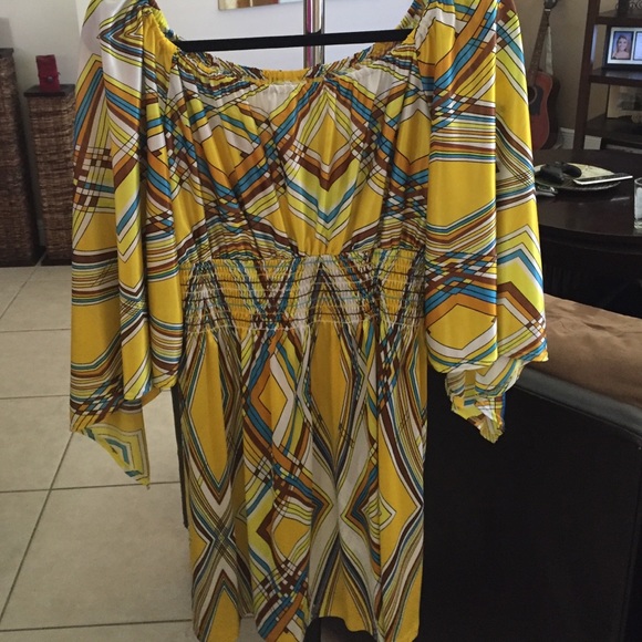 Rubber ducky off the shoulder dress