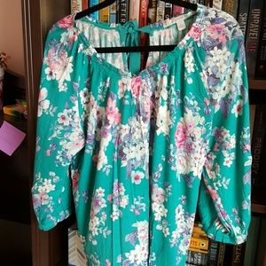 Lauren Conrad light floral shirt