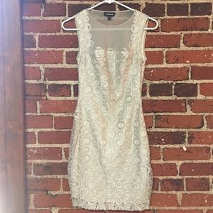 White/silver Bebe cocktail dress
