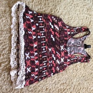 Aztec Print Crop Top