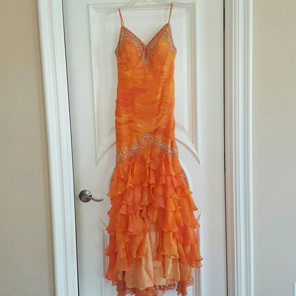 flamenco prom dress Mermaid Flamenco Prom Gown With Sleeves