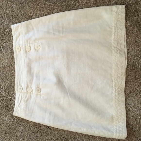 100% linen white skirt