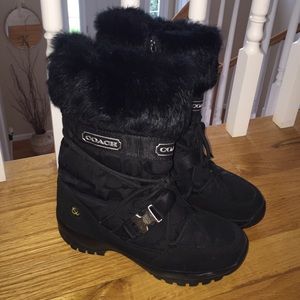 Coach Sahara Boots with Fur in black