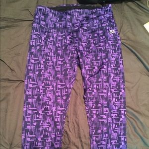 Printed purple workout capris