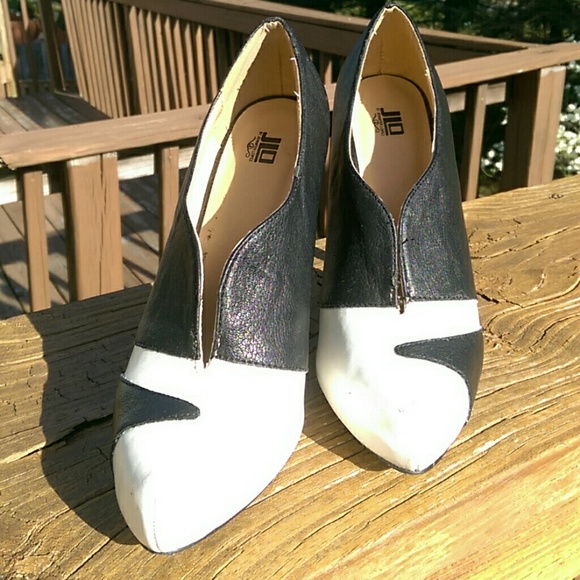 Black and white shoes