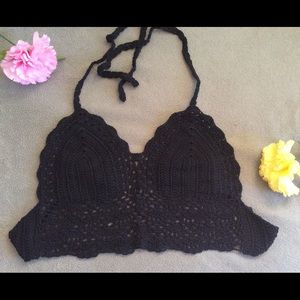Black Crochet bikini Top Brand New