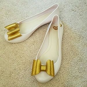 Melissa Gold Bow Flats