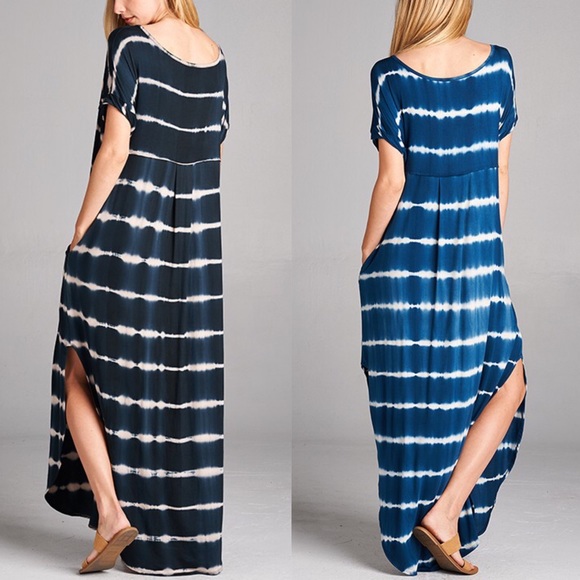 🆕KANA tie dye chic Boho dress - NAVY/BLACK - Picture 3 of 3