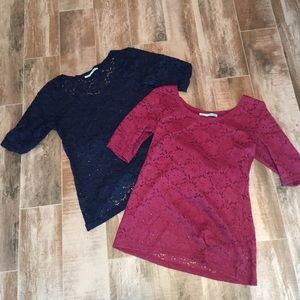 Two Maurice's lace tops, 2 for 25 or one for 15.