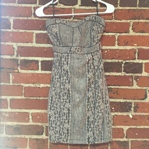 Grey lace cocktail dress