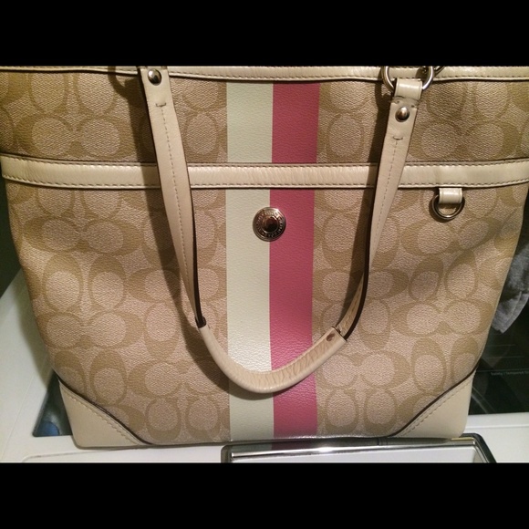 Pink and Cream Coach Purse